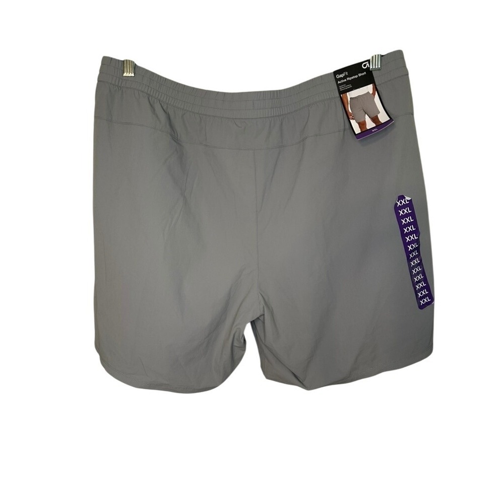 GapFit Active Ripstop Shorts XXL Grey Quick Dry Moisture Wicking Zipper Pocket
